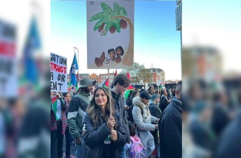 Pregnant Muslim Woman Faces Trial for Controversial Placard at Pro-Palestine Rally